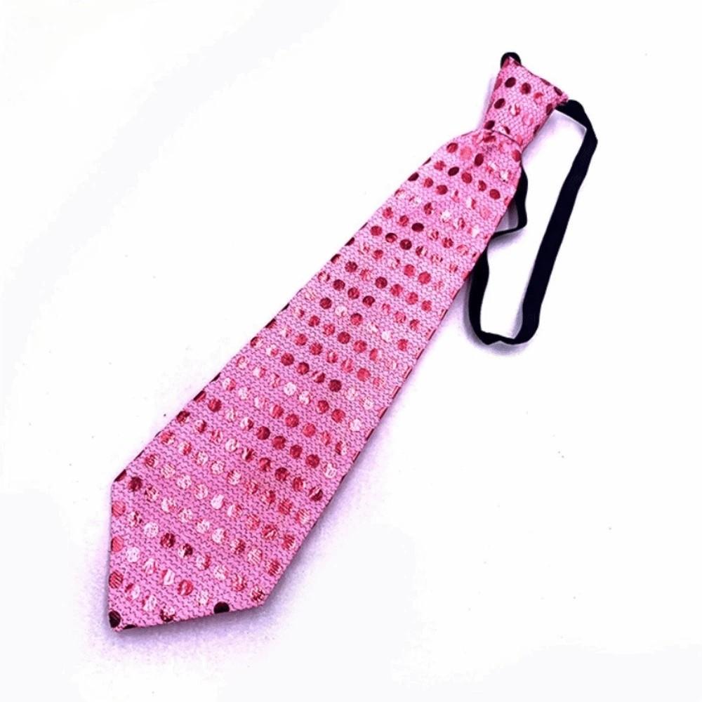 Dot Print LED Luminous Tie Battery Powered Colorful Sequins Glowing Tie Lightweight Unique Men Women Necktie Party Accessories