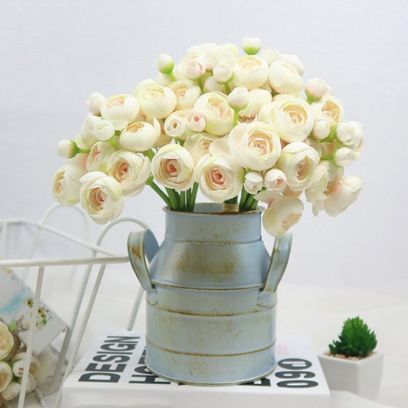 Garden Plants Flower Vase Iron Bucket Metal Vase Craft Holder Home Decor Galvanized Finish Balcony Country Rustic Desktop Bucket