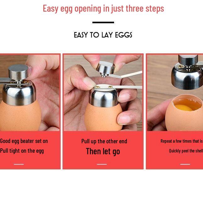 304 Stainless Steel Egg Opener & Slicer - Pidan Shell Cracker & Separator for Sticky Rice Eggs