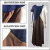 European and American Geometric Patchwork Color Block Irregular Short Sleeve Casual Dress