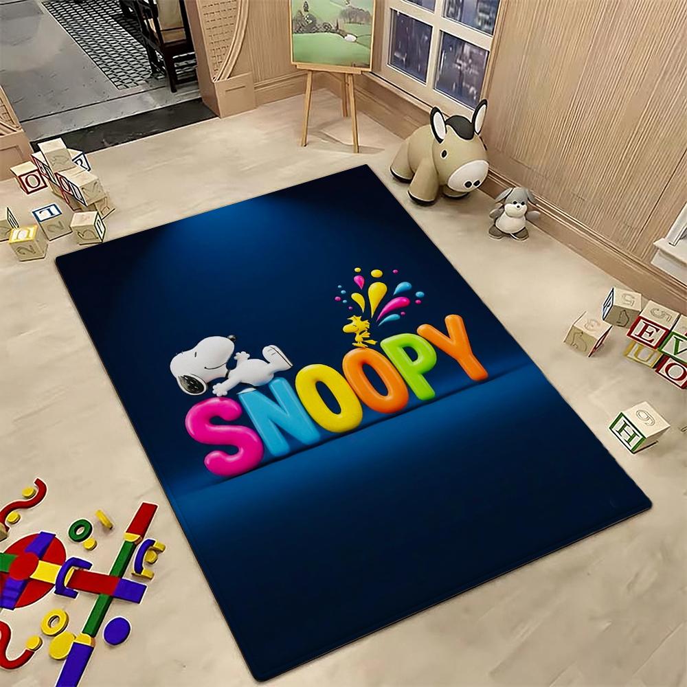 Snoopy Sweet Love Ride Rectangular Rug Nonslip Easyclean Carpet For Kids Bedroom Play Area Home Decor Great Holiday Gift