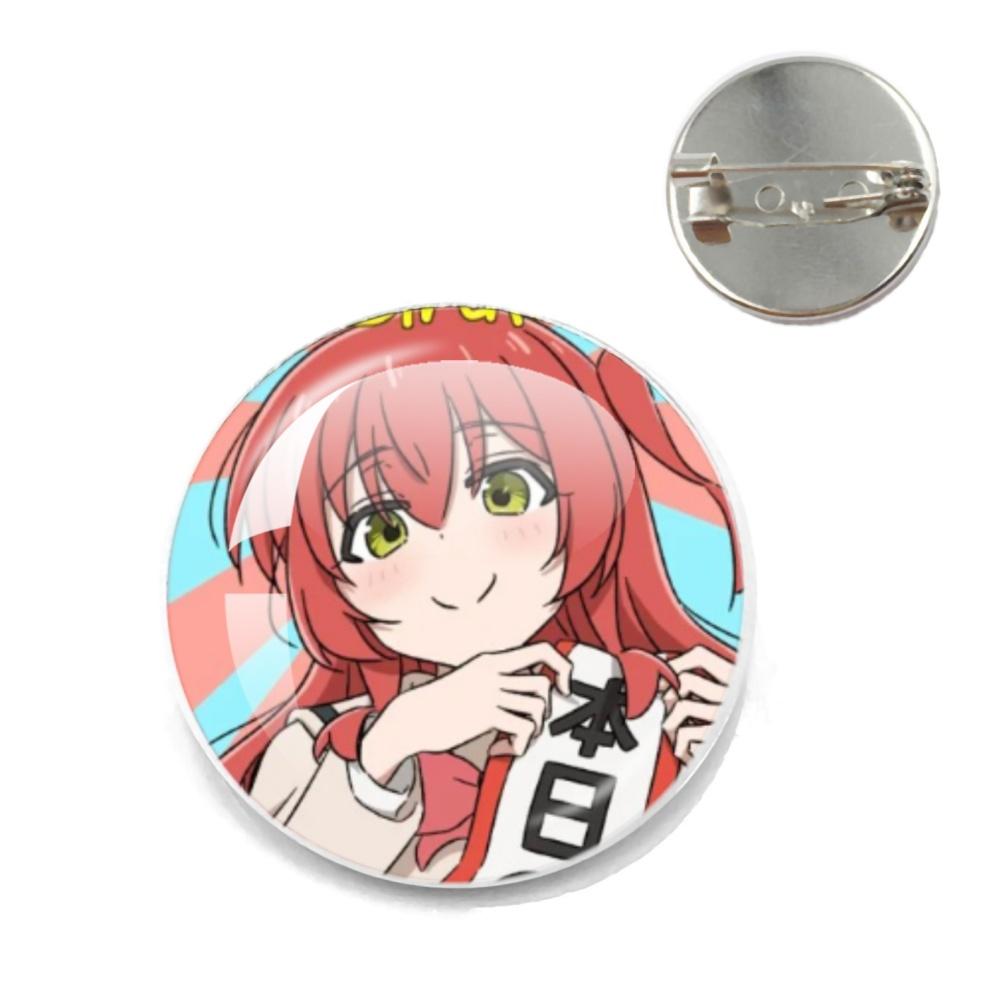 BOCCHI THE ROCK Pin Round Cartoon 20MM/25MM Metal Brooches Handmade Pins For Backpack Jewelry Accessories Gifts Creative Badge