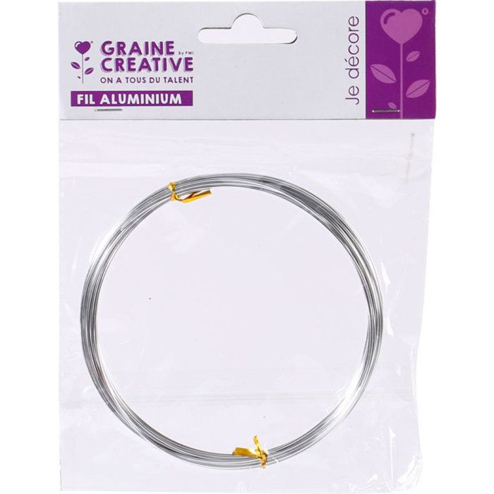 Fil aluminium Ø 1 mm 5 mètres Argenté
