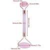Natural Double Head Rose Quartz Jade Slimming Face Beauty Massage Roller (Rose Gold)