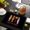 6PC Halloween Pumpkin Black Cat Placemats Festival Kitchen  Linen Dinning Table Mats Bowl Coffee Cup Pads Mats Home Decor