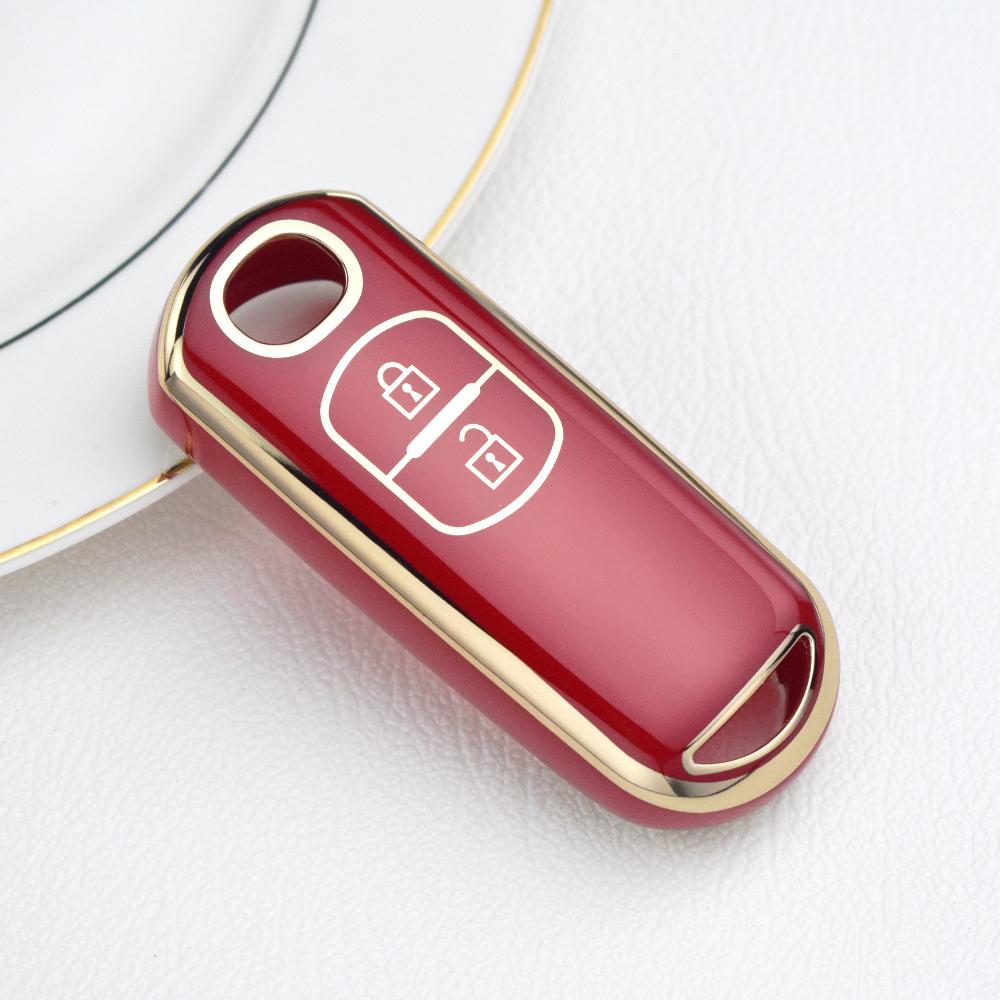 

Чехол-брелок из ТПУ с 2 кнопками для Mazda CX5 CX-5 2 3 5 6 M2 M3 M5 M6 GT 2015 2016, защитная сумка-держатель для ключей красный