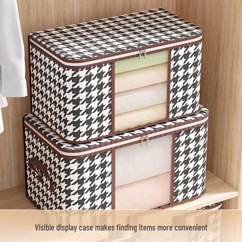 Houndstooth Handheld Quilt Storage Bag - Multifunctional, Dustproof Organizer