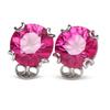 44.15 Ct Natural Pink Ruby Round CERTIFIED Beautiful Earring Pair Gift For Mom