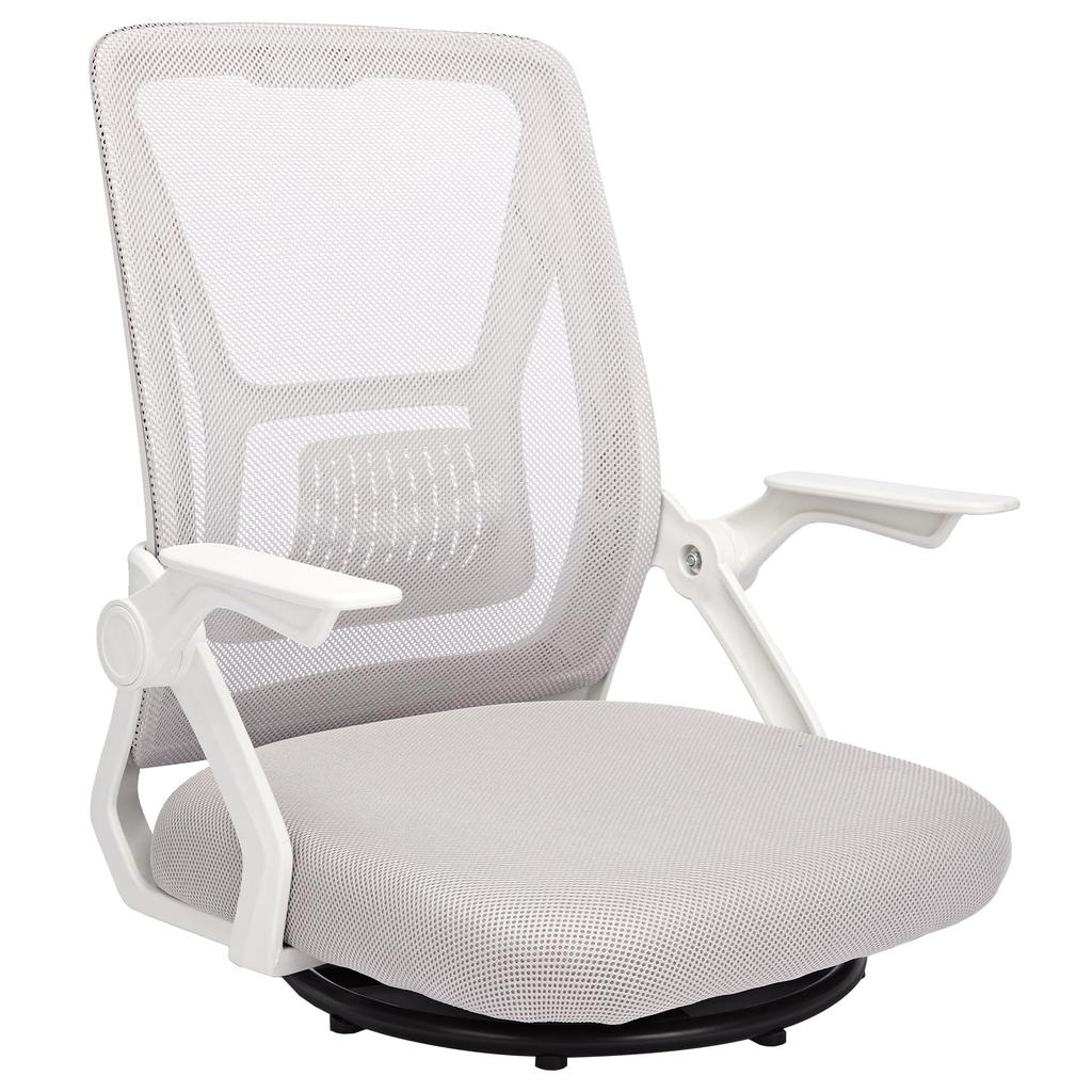 VECELO Seat Swivel 360 Degree Floor Desk Armrest Single Space Light Gray Chair, Chair, Rotation, Chair, Chair, Telework, Ergonomic, Included, Seater,
