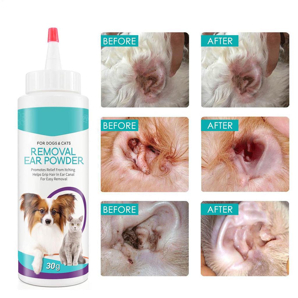30G Pet Ear Powder Painless Ear Hair Removal Powder For Dogs And Pets Ear Cleaning Tool Ear Washing Powder Odor Removal Cleaner