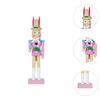 Easter Bunny Nutcracker Figurine Table Centerpiece Wooden Nutcracker Figure Desktop Ornament