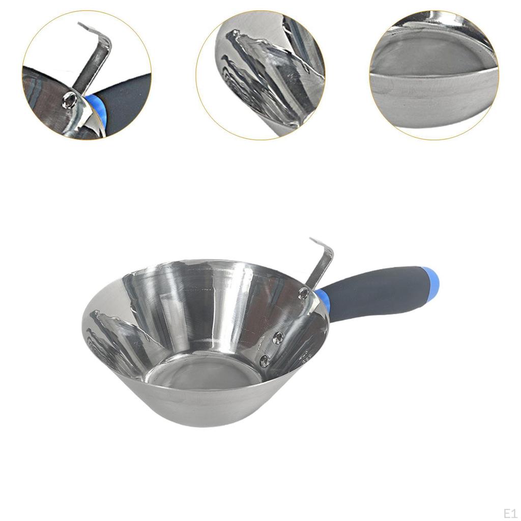 Eimer Edelstahl Mörtelwanne Schöpfkelle Bauwerkzeug für Maurerarbeiten DIY-Projekte Außen