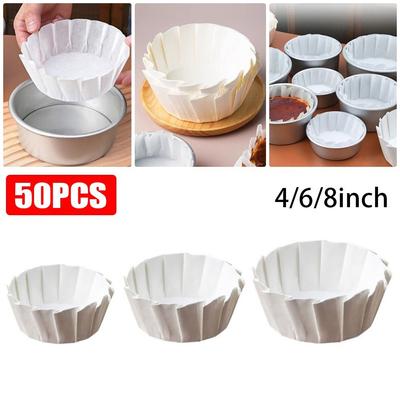 50Pcs Cake Wrap Baking Papers Foldless Disposable Cupcake Liner  For Wedding Party Muffin Cake Mold