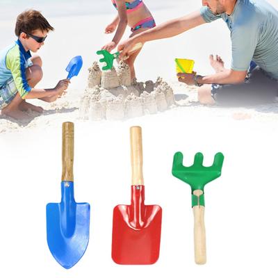 Yousheng 3 Stück/Set Kinder Strand Sandspielzeug Holzgriff Eisen Schaufel Rechen Spaten Kleinkinder Outdoor Sommer Strand Graben Gartenwerkzeuge