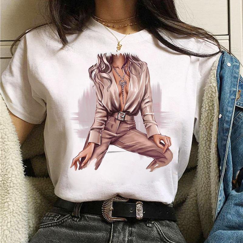 Summer Urban Girl Fashion Letter Print Simple Pure Cotton Loose Round Neck T-Shirts Women’s