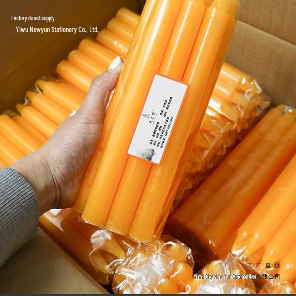 Red and White Long-Burning Smokeless & Odorless Emergency Candles for Power Outages & Disaster Prevention with Silk Flowers