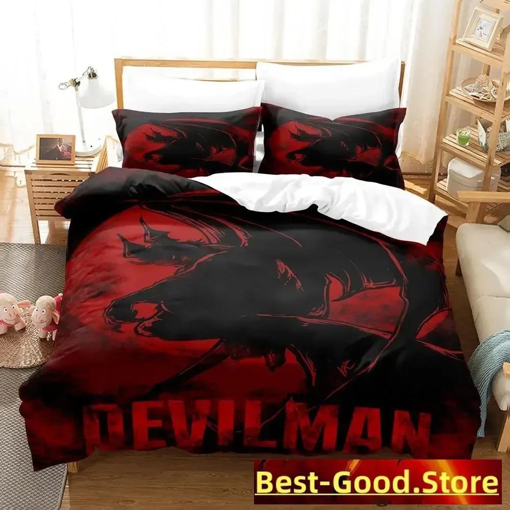 Devilman Anime Parure De Lit Bed Printed Bed Set Duvet Cover Pillowcase Bedding Set Linen Sheet Quilt Cover Full Queen King Size