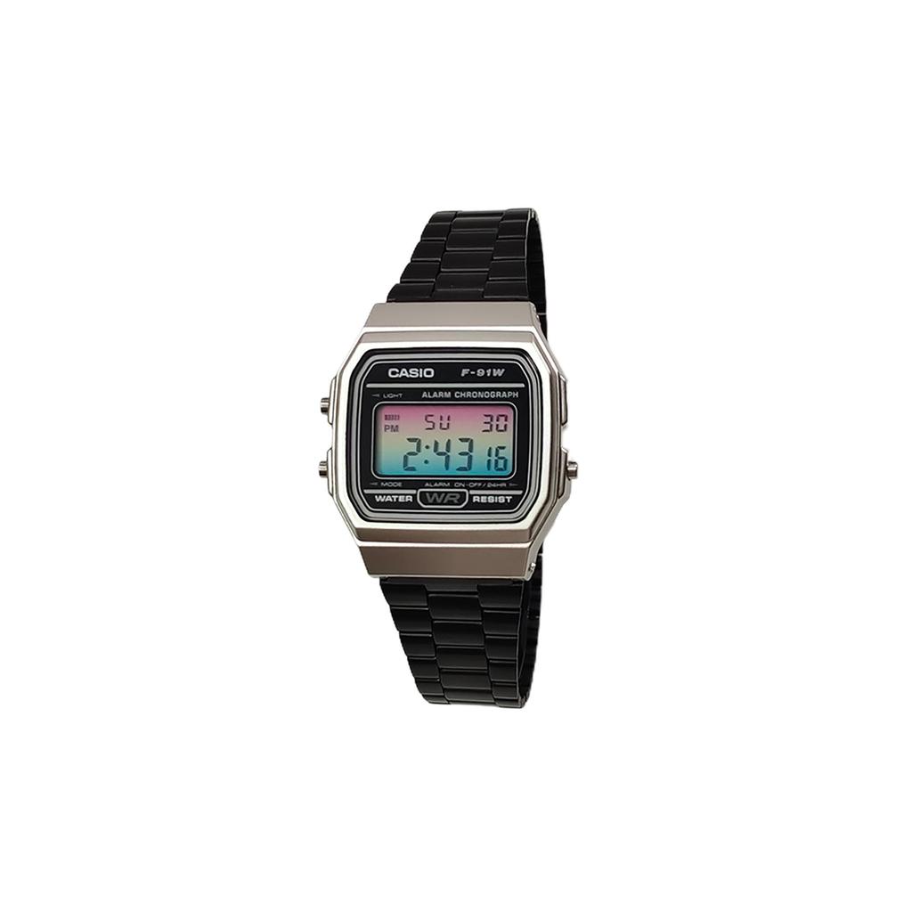 CASIO Custom Collection Quartz Movement Stainless Steel Strap Watch Men's Watches Black Dial F-91WM-7A(Watch5--)