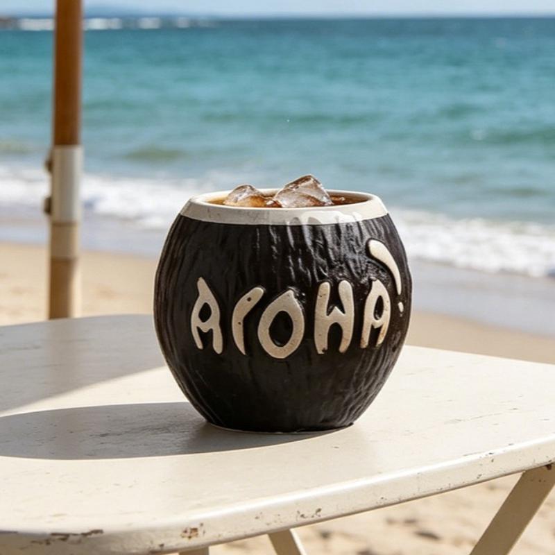 Personalized Hawaiian Cocktail Cups Retro Beverage Cups Creative Cups Ceramic Cups Tiki Bar Cups Coconut Cups The Perfect Gifts
