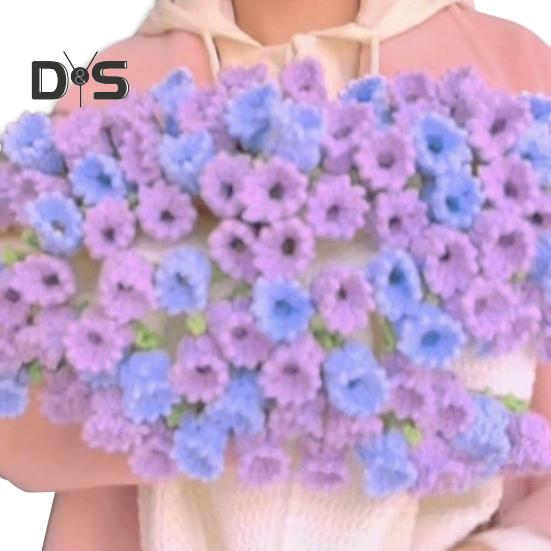 DIY Crochet Flowers Blanket Rose Bouquet Blanket Crocheting Kit Bouquet Throw Blanket Craft Kit for Mother's Day Birthday Gift Home Decor