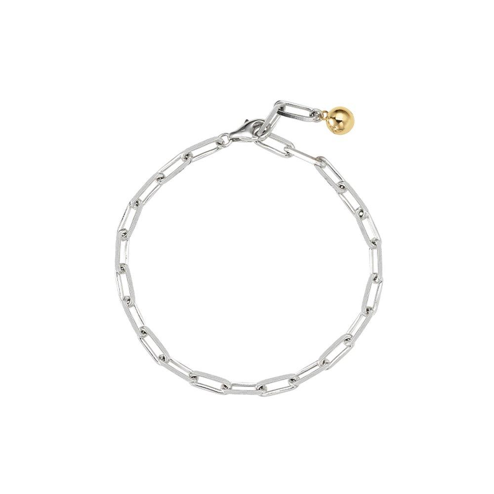 Memoria Ball Clip Silver-White Chain Bracelet Tbssvw13908M