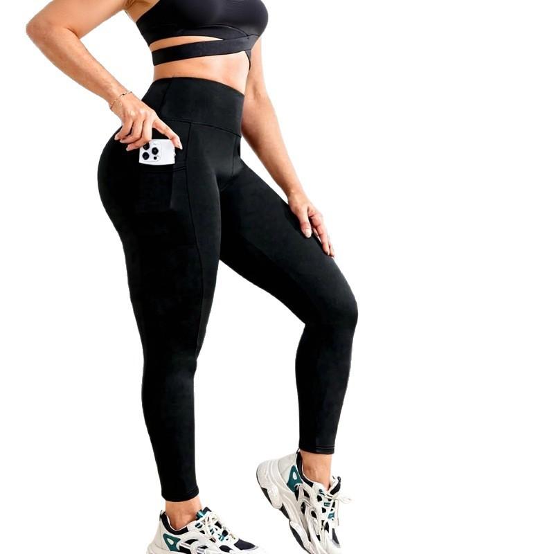 Lulu high-waisted yoga pants women's breathable tight elastic leggings shaping slim-fitting belly and hip lifting nude fitness pants