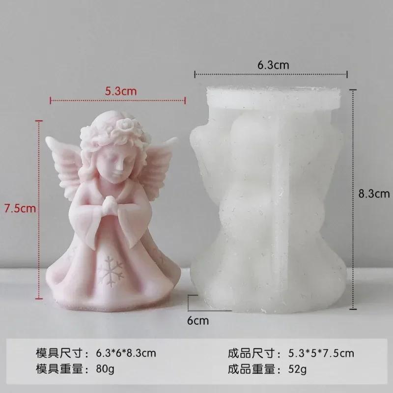 DIY Cute Angel Candle Silicone Mold 3D Prayer Angel Mold Plaster Crafts Resin Cement Soap Mold Christmas Gift Handmade Tools