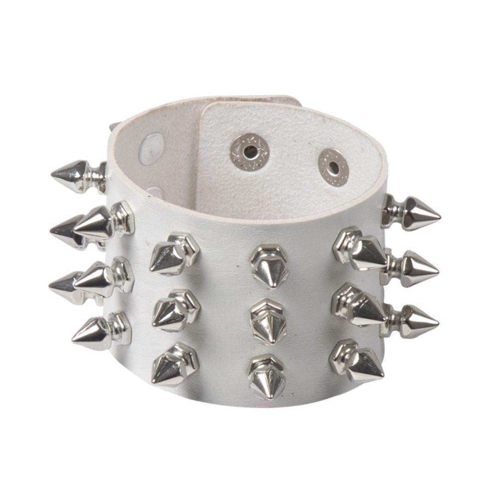 Punk Pu ādas radzēm aproce Gothic Cuff rokassprādze unisex melna aproce