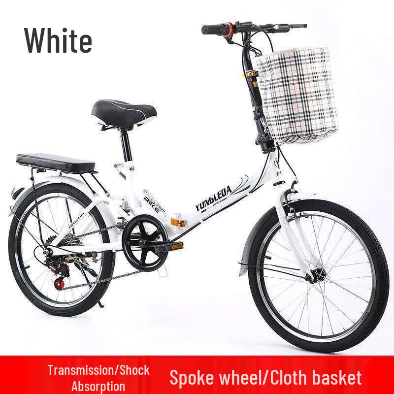 Variable Speed Folding Bicycle 16/20 Inch for Adults and Students, Lightweight Unisex Pedal Cycle Gift