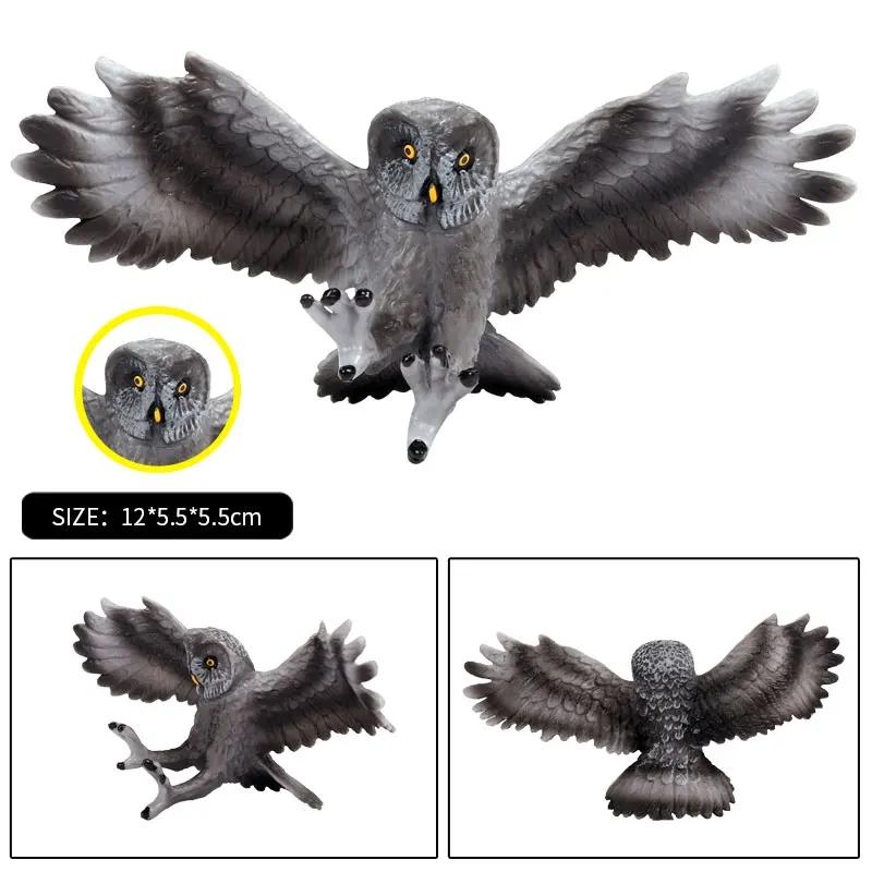 Oenux Garden Bird Figurines Snowy Owl Toucan Bucerotidae Animals Model PVC Action Figures Collection Toys For Kids Birthday Gift