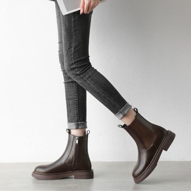 Fashion Fur Booties Chelsea Black Ankle Boots for Women On Promotion High Quality New Rock Footwear Woman Short Shoes Chic and Elegant