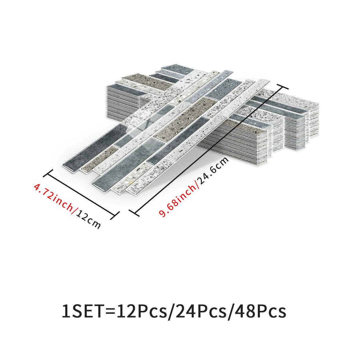 

ПВХ Кристальная пленка Мраморная плитка Наклейка на стену Водонепроницаемая и маслостойкая Наклейка на стену для кухни и ванной Самоклеящаяся Домашний декор 12 pieces