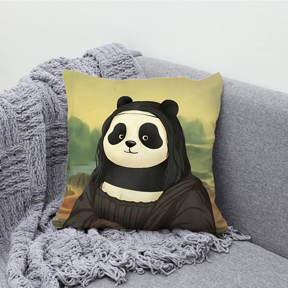Fubao Lovely Panda Pillowcases Bedroom Living Room Sofa Home Decor Polyester Cushion Cover with Zipper