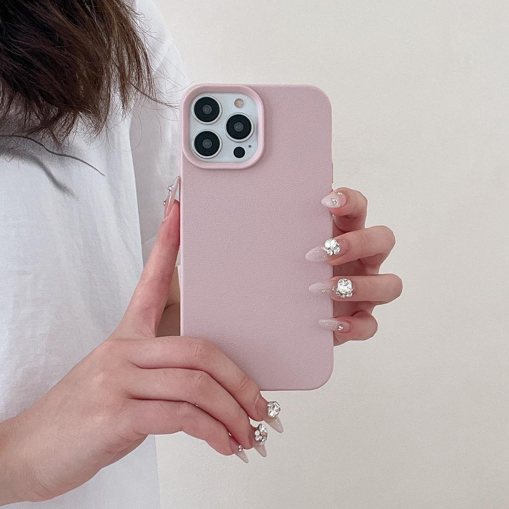 Koreanischer INS Schlichter Weicher Fall mit Kunstledertextur Kompatibel mit iPhone 16 Pro Max Handyhülle Apple 17 Neues Modell 14/15