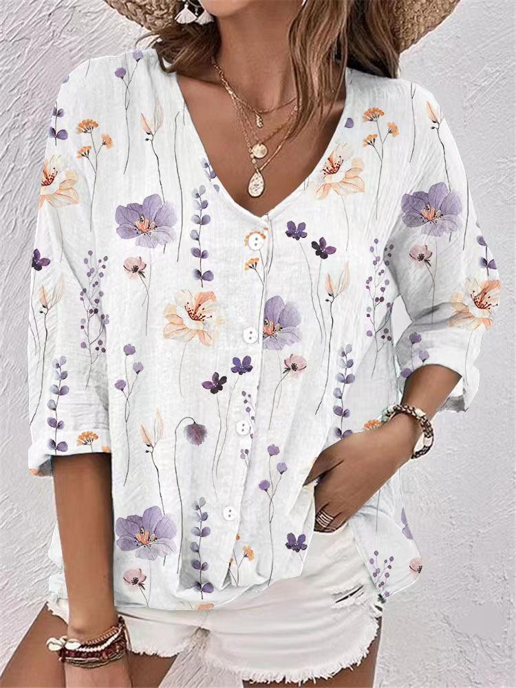 

Women s V-Neck Button Chiffon Print Cardigan - Autumn/Winter Collection Extra Large