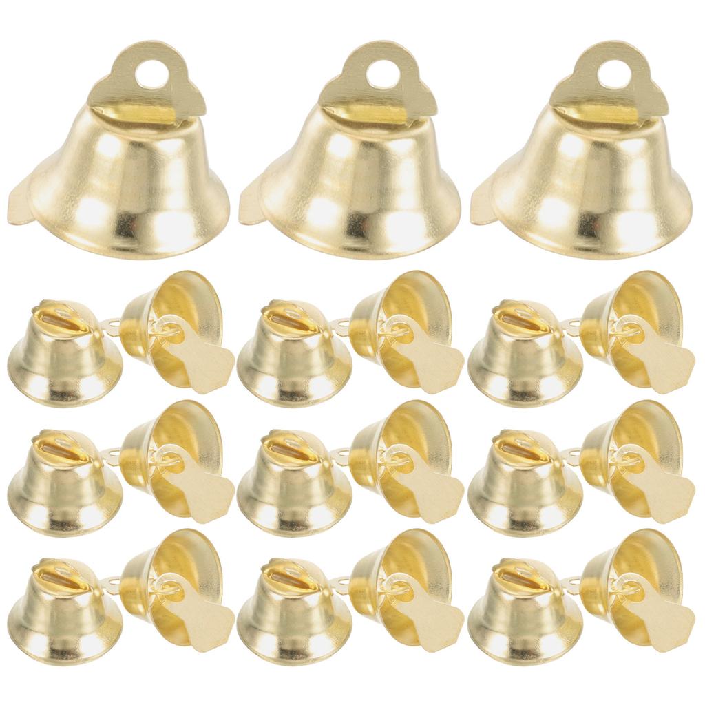 100pcs Mini Bells Christmas Decorations 14Mm Diy Pendant Ornaments For Tree Party Home Office Holiday Craft Supplies Metal