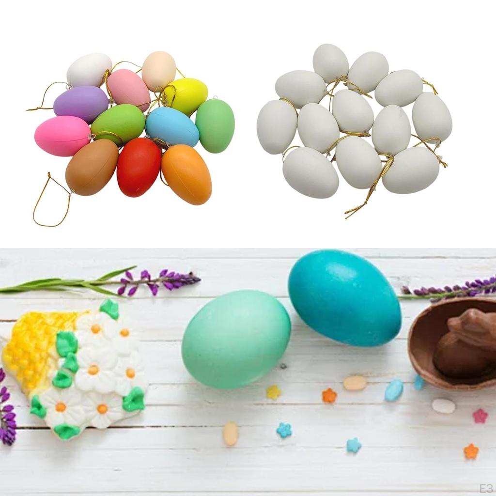 12 Pieces DIY Easter Eggs Basket Fillers Versatile Egg Hanging Ornaments for Home Crafts Door