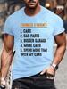 T-Shirt Man Things I Want Cars More Cars, Car Guy, Mechanic Print Summer T-Shirt Men's Round Neck Sports Breathable Short Sleeve