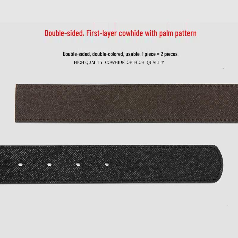 Men's Stylish Versatile Top Layer Cowhide Belt Without Buckle