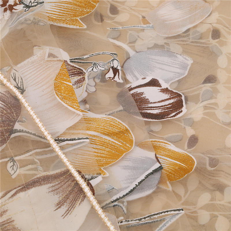 Tulpe Blume Sheer Fenster Vorhang Perlen Quaste Tür Schal Vorhänge Volant Hause Liefert