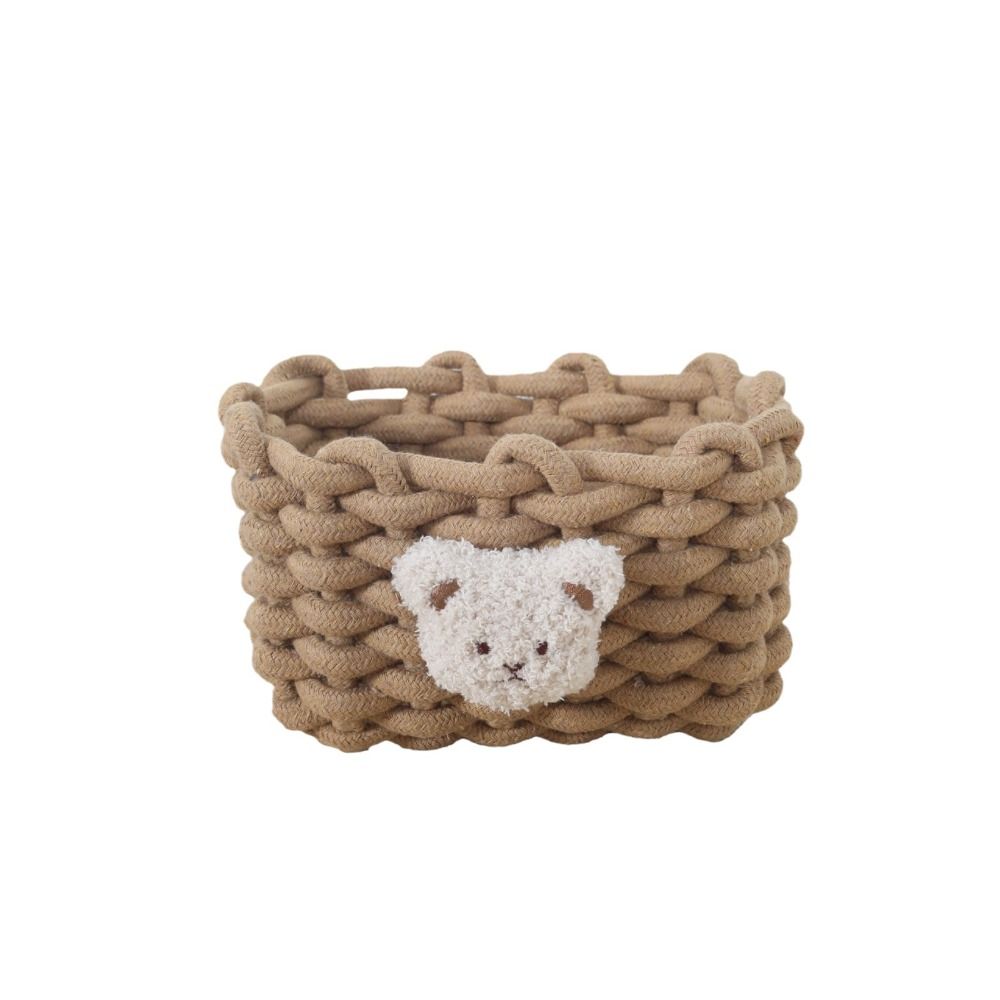 Handmade Storage Baskets Cartoon Animals Cotton Rope Woven Cosmetics Box Little Bear Sundries Organizer Cosmetic Storage