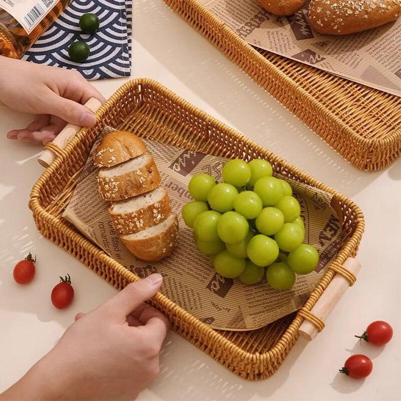 Rattan Woven Snack and Picnic Plate
