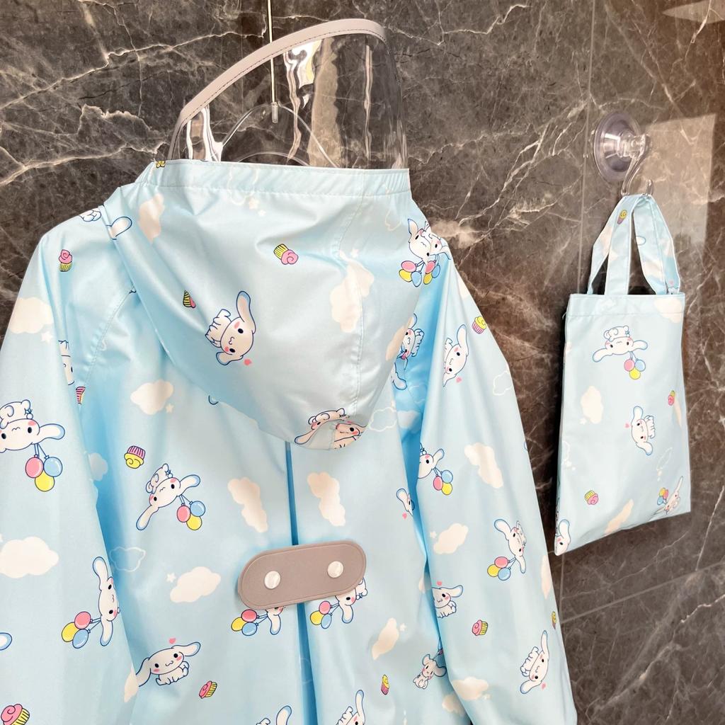 2026 Export Student Quick-Dry Lightweight Four-Season Portable Long Reflective Strip Raincoat Kindergarten Parent-Child Backpack Rainwear