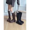 Black But Knee-thick Heel Platform Boots Women's 2025 New Summer British-style Western Cowboy Knight Boots