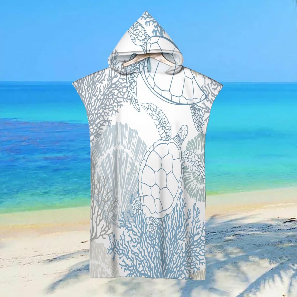 Adult Kids Beach Towel Quick Dry Hooded Cloak Children Women Large Bath Towels Sand Free Poncho Bathrobe For Summer Swim Surf