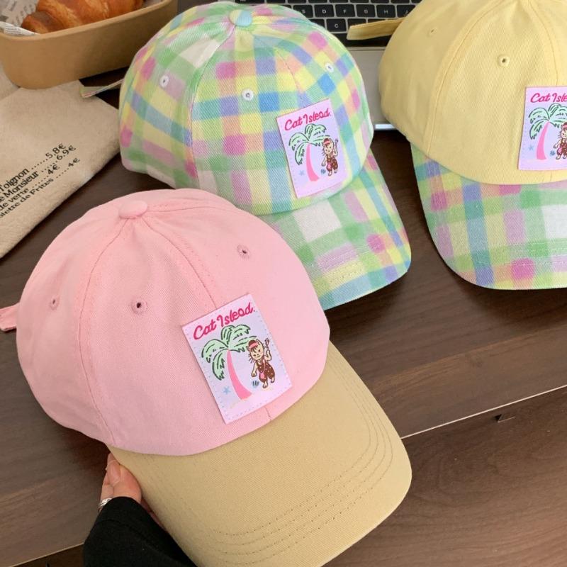 New cute embroidered pink cap women's spring and summer versatile face small sunshade sunscreen baseball hat tide