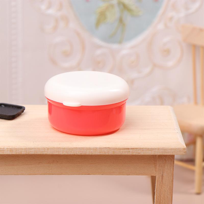 1:12 Dollhouse Miniature Lunch Box Simulation Plastic Storage Box Mini Fresh Keeping Box Food Toy Model Kitchen Tableware Decor