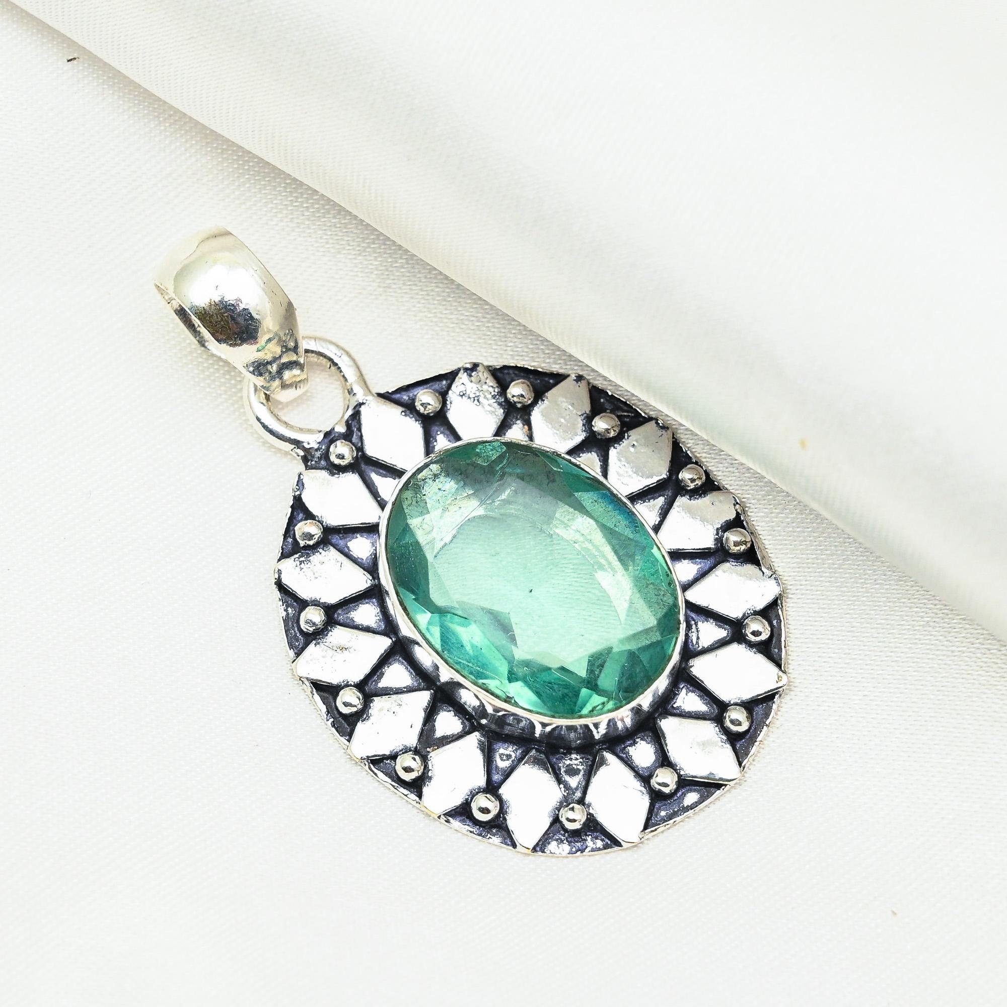 

Подвеска Aqua Apatite, кулон из стерлингового серебра 925 пробы, ювелирные изделия ручной работы с драгоценными камнями, подарки для жены, абсолютно новый кулон 1.96 Inches синий