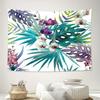 Tropical Leaves Orchid Flower Wall Tapestry Machine Washable All Season Decor Art Print Boho Nature Design Home Nontoxicmaterial