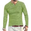 Men's Henley Long Sleeve T-Shirt Casual Workout Lightweight V Neck Slim Fit Shirts with Button